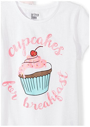 Amazon Essentials Girls' Short-Sleeve T-Shirt Tops (Previously Spotted Zebra), Pack Of 4, Cupcakes/Unicorn, Large #TOP2