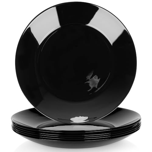 Vilde Speiseteller aus Glas Schwarz 25.5 cm 6 Stk. | Essteller,...