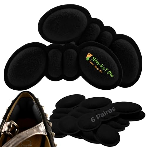 Coussinets Talon Type Papillon Noir – 6 Paires Slim Feet Pro | Soutien Confort 3D, Anti-Frottement & Ajustement Chaussures Trop Grandes Homme/Femme