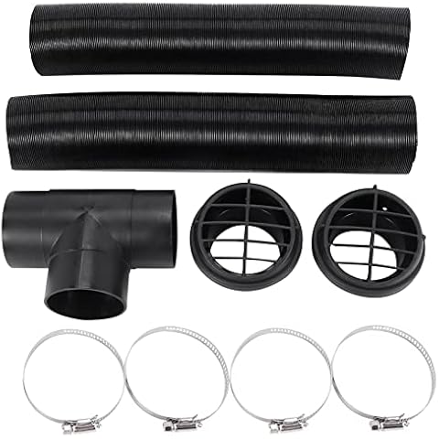 zilitol 60mm Car Auto Heater Pipe Duct T Piece Warm Air Outlet Vent Hose Clips Set for Parking Heater Webasto Eberspacher Cover