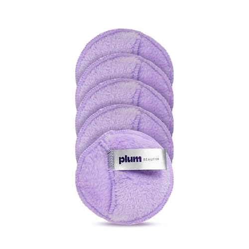 Plum Beauty Reusable Makeup Remover Pads - Soft Face Cleansing Pad, 5 Count: retailer-supplied image