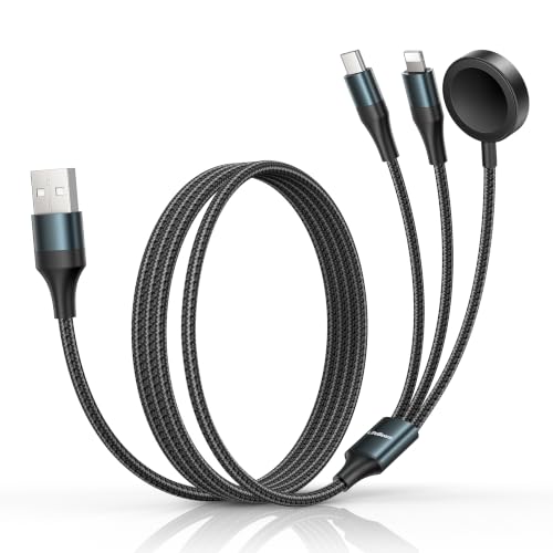 Apple Watch Charger Multi Charging Cable for iPhone iWatch AirPods, 4FT