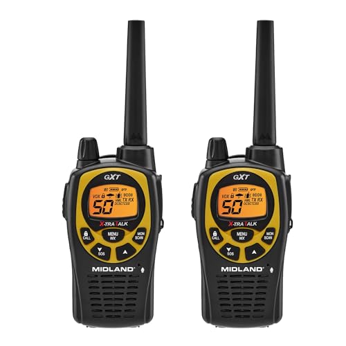 Midland GXT1030VP4 GMRS Two-Way Radio (50-Channel, Long Range, 142 Privacy Codes, SOS, NOAA, Rechargeable Nickel Battery, Black/Yellow, 2-Pack) - Image 4