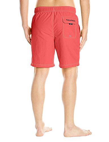 Image of Nautica Men's Solid Quick Dry Classic Logo Swim Trunk