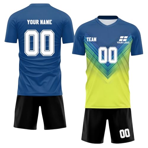 Camiseta de Fútbol Personalizadas para Unisex Hombres y Niño, Equipación Fútbol DIY Nombre Número con Conjunto Top Pantalón Corto Regalo de Futbol 2026