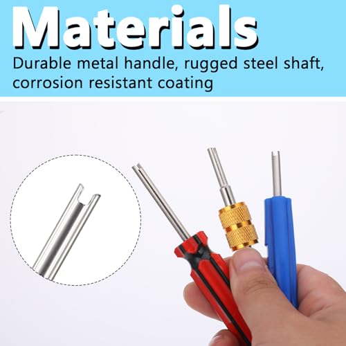 Xthrotsenk 599592_1_UV1IPKD5 6 Pack R134 R12 A/C Hvac Air Conditioner Valve Core Remover Tool Valve Stem Removal Tool Kit Single And Dual Heads Valve Core Remover Schrader Valve Tool Car Air Conditioning Line Repair Tools thumb #5