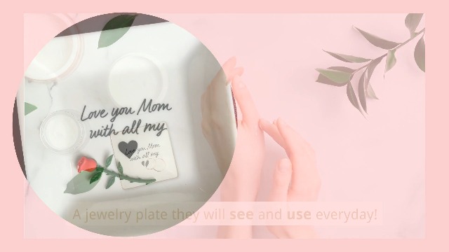 Piatto portagioie personalizzato in ceramica con nome Matrimonio Fidanzamento Compleanno Festa della Mamma per lei - CALLIE