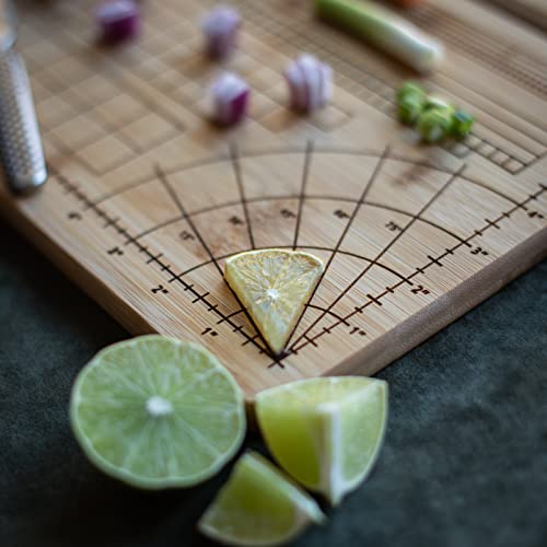 The Precision Cutting Board, For The Perfectionist Chef, 9.75 X 13.75 In. Bamboo Wood #TOP4
