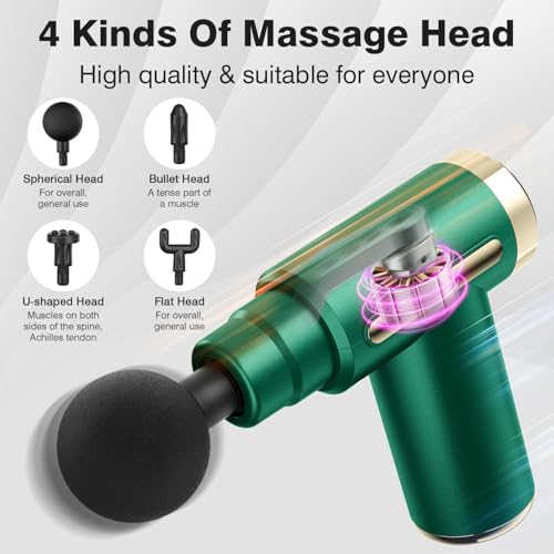 Cotsoco Mini Pistolet de Massage Musculaire, Masseur à percussion musculaire avec 4 têtes de massage, Massage gun pour les jambes, le dos, les épaules et le cou, excellent cadeau – vue 3