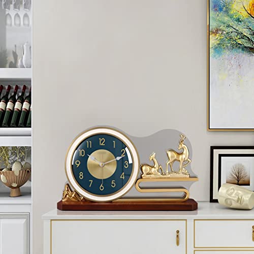 TOMYEUS Relógio de mesa vintage luz moderna relógio de mesa de luxo moda para casa decoração de mesa