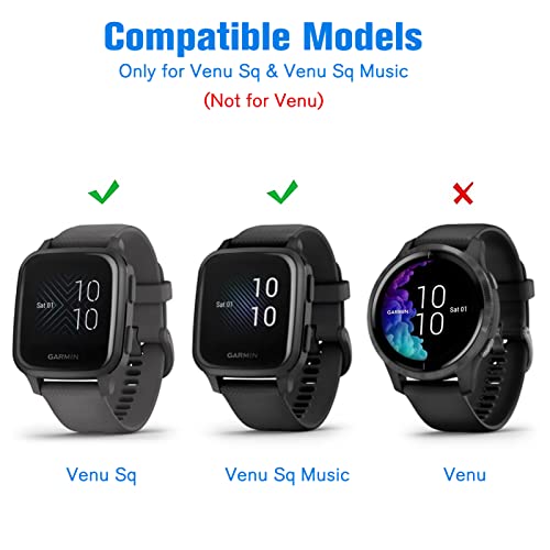 Image of Fintie 3 Packs Screen Protector Case Compatible with Garmin Venu Sq 2 / Sq 2 Music /Venu Sq /Venu Sq Music, Soft TPU Plated Bumper Full Cover Protective Cases [Scratch-Proof], Black /Clear /Silver