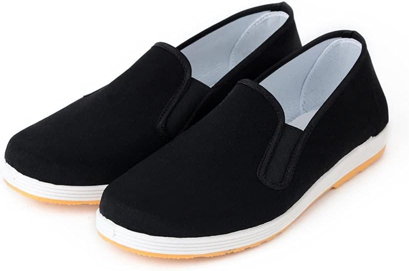 Cloth Shoes for Men Traditional Chinese Style Kung Fu Retro Rubber Sole Shoes (Color : A, Size : 45code) (A 37code)