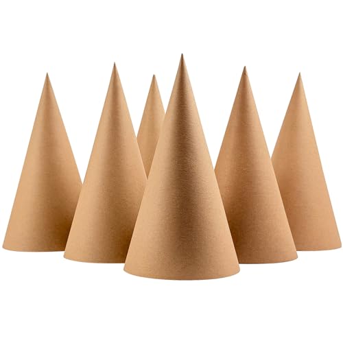 6 Pcs Paper Mache Cones Open Bottom 7.87 in Extra Thick Cardboard Cones for Crafts Paper Cones for Christmas Valentine Gnomes Christmas Tree DIY Projects and Decorations