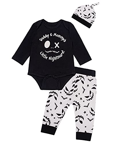 Image of Baby Boy Halloween Outfit Bedtime Pants Set Toddler Skull Clothes
