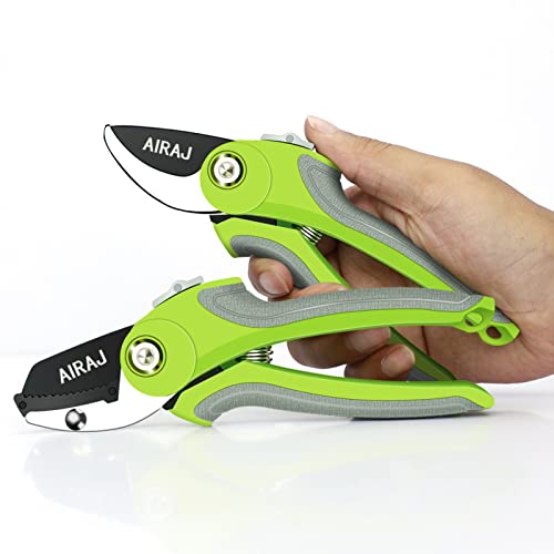 AIRAJ 2 Pack Steel Pruning Shears Set for Gardening,Professional SK-5 Steel Blade Sharp Anvil/Bypass Garden Shears Small-Perfectly Cutting Through Anything in Your Yard?Garden tool?
