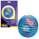  Idena 30414 - Lampion Meerjungfrau mit Delfin, ca. Ø 26 cm, blaue Papierlaterne mit Unterwassermotiv, Kinder Laterne für Sankt Martin und Lichterfest