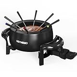 Electric Fondue Pot Set, 3 Quart Fondue Set for Melting Chocolate Cheese with 8 Color-Coded Forks,...