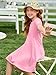 Imily Bela Girls Summer Short Sleeve Dress A Line Swing Basic Skater Twirl Party Dresses 5-14 Years Pink