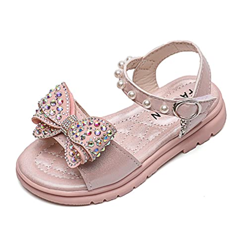 Girls' Fashion Bowknot Sandals with Rhinestones Pearls Princess Kids Casual Outdoor Beach Shoes