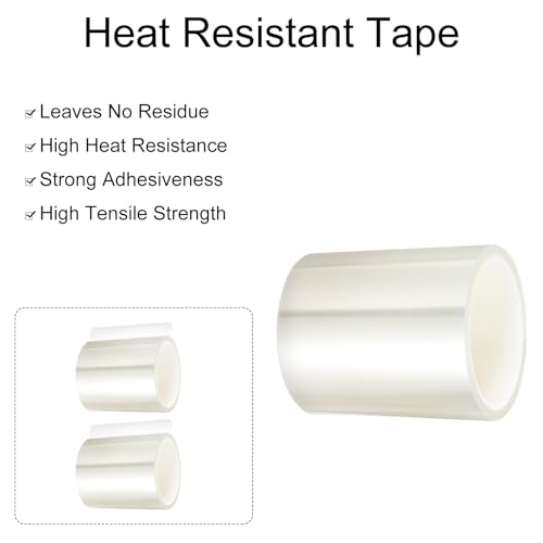 Image of uxcell Clear Heat Tape, 1 Roll 120mmx33m 108ft High Temperature Heat Resistant Tape for Sublimation,Heat Vinyl Press,Heat Transfer, Circuit Board, No Residue