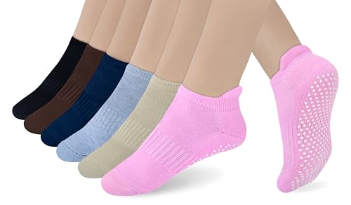 Image of RATIVE Anti Slip Non Skid Barre Yoga Hospital Pilates Socks with Grips for Women Men