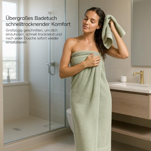 REDKISS 8 teilig Handtuch Set aus Baumwolle mit Aufhänger,weich & saugstark – Ansicht 6