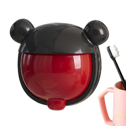 Porta spazzolino da denti da bagno - Supporto per spazzolino da denti a parete, scatole di immagazzinaggio resistenti alla polvere con coperchio | Specchio da dormitorio da viaggio per doccia a