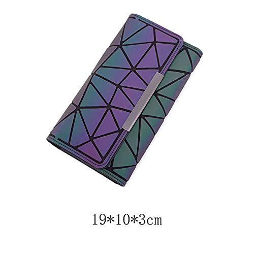 Mens Wallets Leather Wallet Women's Tri-fold Wallet Slim Thin Ladies Wallet Long Hand Purse Money Bag (Color : Variegated 2) (Variegated 3)2