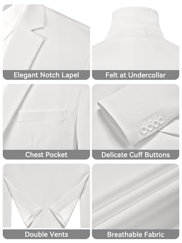 Image of MAGE MALE Men's One Button Suit Jacket Elegant Solid Color Blazers Slim Fit Lightweight Sport Coats Blazer