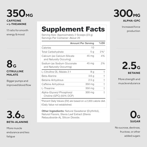 Image of LEGION- All Natural Nitric Oxide Preworkout Drink to Boost Energy, Creatine Free, Naturally Sweetened, Beta Alanine, Citrulline, Alpha GPC (Lemon Lime)