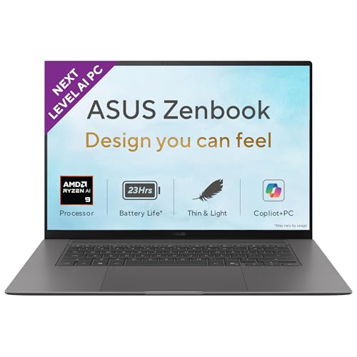 Image of ASUS Zenbook S 16 (2026), AMD Ryzen AI 9 465, AMD Radeon iGPU, 32GB RAM, 1TB SSD, OLED, 16 inch, (40 cm), Windows 11, M365 Basic(1 Year)* Office 2024, Antrim Gray, 1.50 kg, UM5606GA-SR248WS,Co-Pilot+ PC