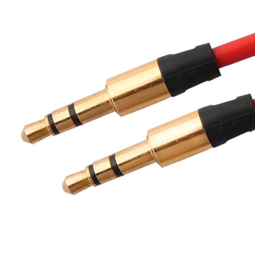 Cable auxiliar estéreo de 3.5mm macho a macho 3 m rojo miniatura 2