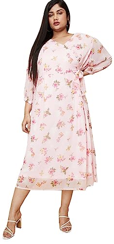 Image of Max Plus Size Women Printed V-Neck A-line Dress