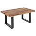 Produktbild Massiver Couchtisch Iron Craft 100cm Sheesham Stone Finish Industrial Design Wohnzimmertisch Tisch Holztisch Sofatisch