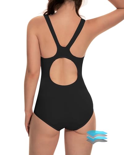 Beautikini Period Swimwear One Piece Leakproof Athletic Racerback Swimsuit Menstrual Sporty Bathing Suit for Teen Girls Women