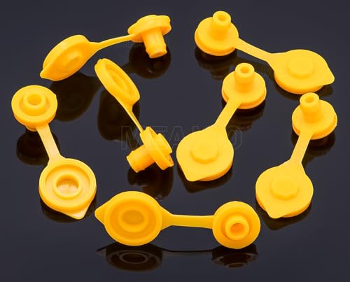 MEAJOO 5-Pack Gas Can Vent Cap Kit - Yellow Vent Plugs for Old Style Water & Gas Jugs Fuel Can Gallon Vents - Replacement Caps for Most Plastic Gas Cans