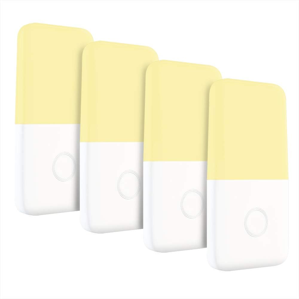 MAZ-TEK Plug in Dimmable LED Night Light with Smart Dusk to Dawn Sensor, Energy Efficient Lamp for Midnight Convenience, Bedroom, Kids’ Room, Kitchen, Hallway, Stairway, 4 Pack