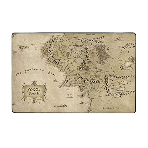 Tapete decorativo con diseño de mapa de la Tierra Media 150x100 cm miniatura 2