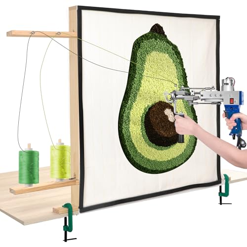 Rug Tufting Frame 31.5in X 31.5in Wooden with Rubber Strips for Protection Suitable for tufting Enthusiasts Desktop Frame