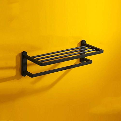 Toallero de baño de acero inoxidable negro mate con diseño de doble barra sofisticado 5