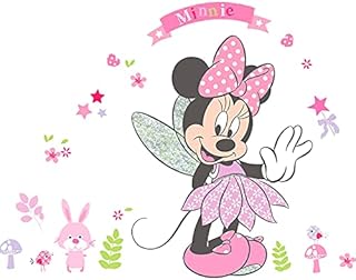 Wall Stickers-Miotlsy Mickey Wall Stickers Pink Flowers Home Wall Decals Wall Decorations Nice Gifts Baby Room Decoration Poster Mural Sticker Bedroom