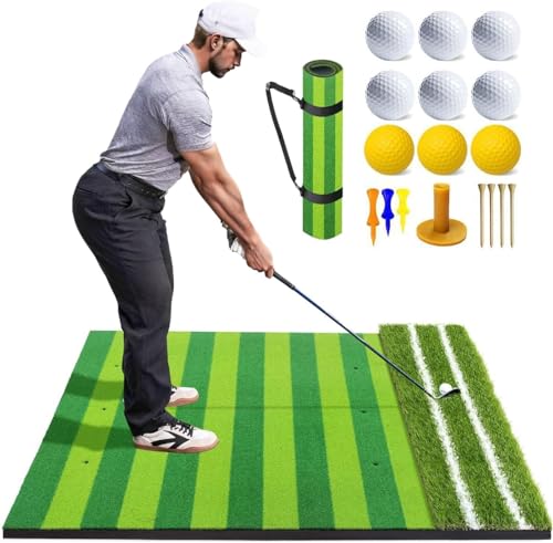 Tapis de golf double herbe 35mm et 10mm pour s'exercer facilement à la maison sans glisser