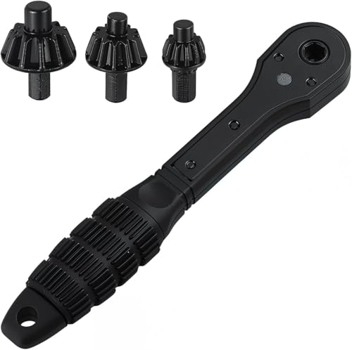 Image of 2-in-1 Ratchet Drill Chuck Key Wrench - Universal Chuck Key Replacement Tool for Drill, Compatible with Most Electric Drills and Power Tools