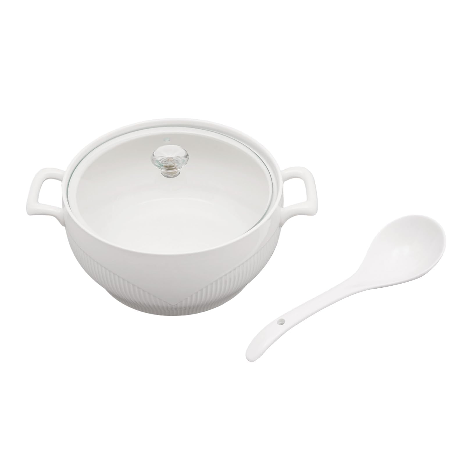 Suppenterrine aus Keramik, rund, aus weißem Porzellan, Auflaufform, Servierschüssel, dekoratives Geschirr für Suppe, Müsli, Eintopf, Chill, Miso-Suppe
