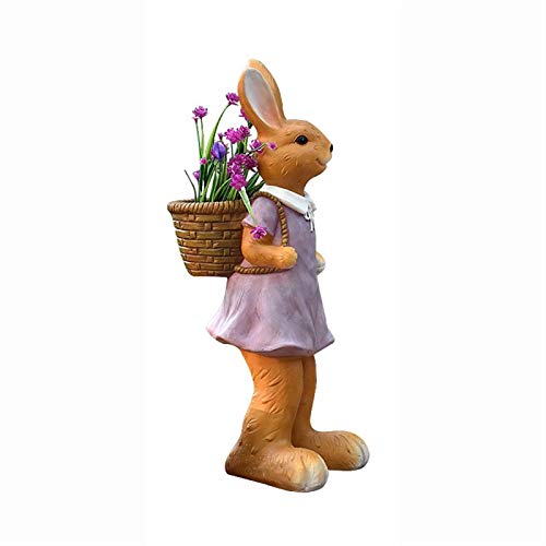 NICETOW Jardim Criativo Vaso de Flores Resina Animal Plantador Potes Decoração de Escultura de Animais ao Ar Livre Artesanato de Resina Criativo para Jardim Pátio Decoração de Corredor de Relvado (C