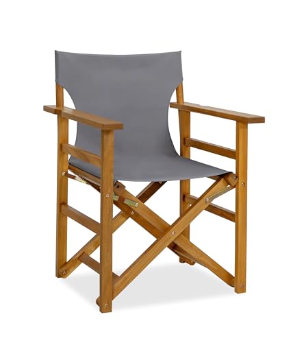 Grey Canvas Folding Director Chair