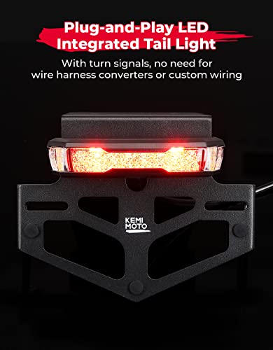 Kemimoto Fender Eliminator Compatible With Klx300 Klx300Sm 2021 2022 2023 Tail Tidy License Plate Holder With Led Integrated Tail Light #TOP3