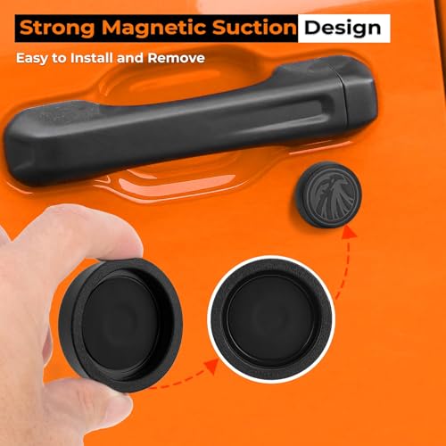 Image of CALBEAU Strong Magnet Keyhole Covers Compatible with 2018-2026 Jeep Wrangler JL and Gladiator JT Front Door, Door Lock Covers for Keyhole Protection (Eagle)