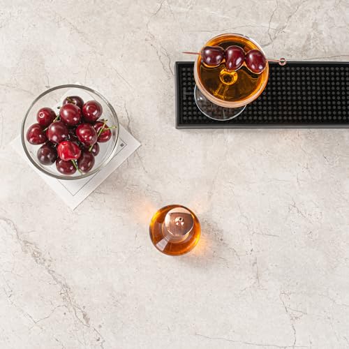 Restaurantware RWG0042CP Bar Lux 3.5 Ounce Bitters Bottle 1 Professional Grade Bitter Glass - With Copper-Plated Dasher Top thumb #8