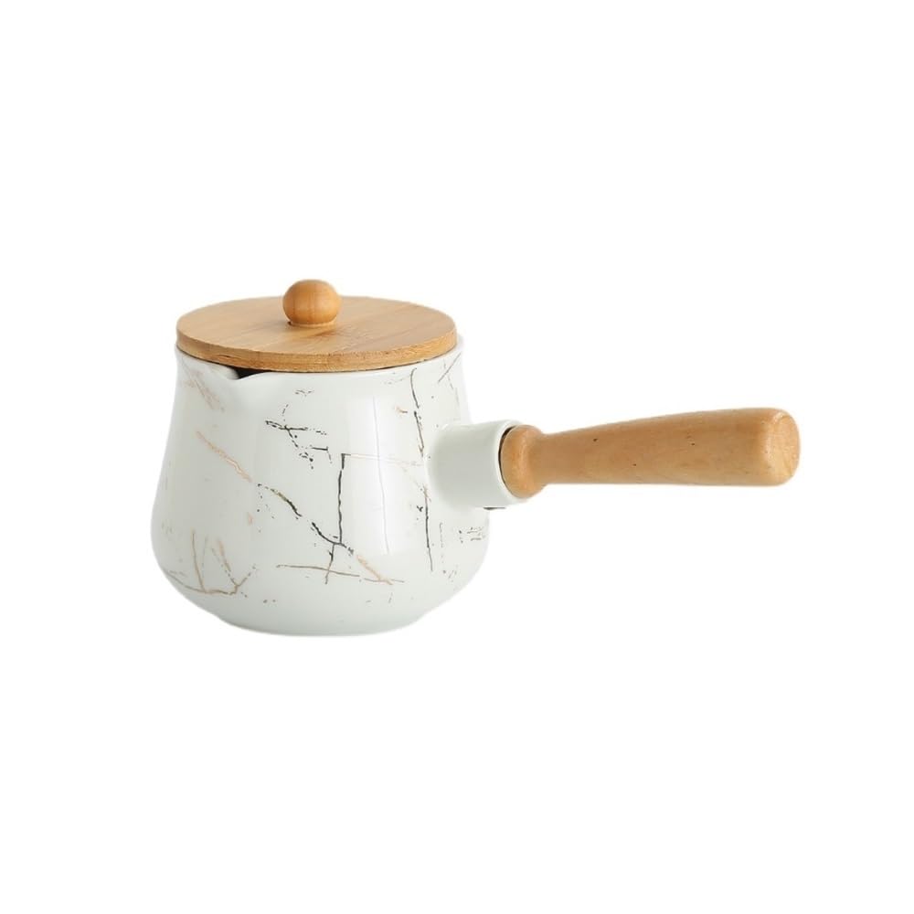 Saucière en céramique avec couvercle et poignée pour sauce et lait - 1 pièce